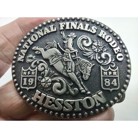 National Finals Rodeo 1984 Hesston 2nd Ed Series Ltd Junior Collectors Buckle - Picture 1 of 6